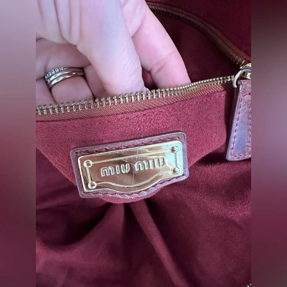 Miu Miu Large brown boho shoulder bag. Rare vintage, high quality leather - Picture 12 of 15
